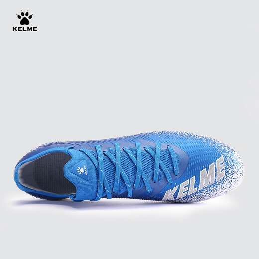 卡尔美（KELME）MG足球鞋男透气短钉球鞋学生比赛圆钉球鞋成人 彩蓝白 44 
