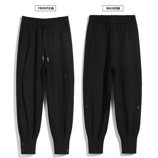 Soul-Yuan American functional casual pants for men's spring and autumn sports hoodies trendy spliced ​​harem pants with Martin boots White [regular] 2XL [180-200Jin [Jin equals 0.5 kg]] loose version