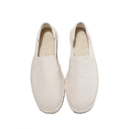 Gebote linen shoes men fisherman shoes men summer breathable old Beijing canvas shoes flat sole shoes custom 188 beige 42