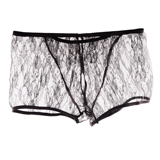 ROSELEX private delivery sexy men's sexy underwear men's thong underwear fully transparent T pants passion black one size lace boxer briefs men's transparent sexy shorts