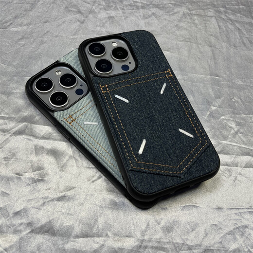 桐汝壁小众设计口袋插卡式卡包适用iphone14promax手机壳苹果15pro极简 黑-插卡式牛仔 iPhone15Promax