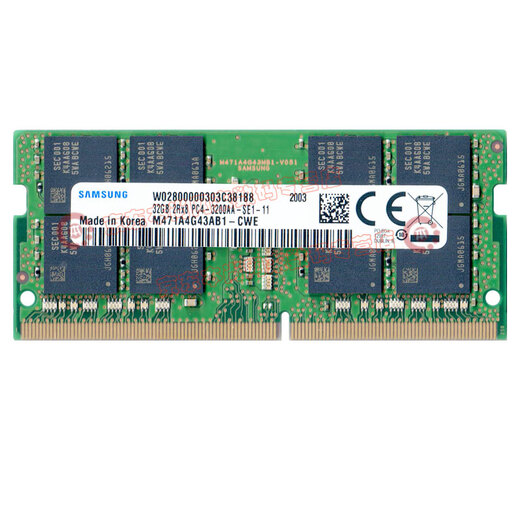 Samsung (SAMSUNG) original DDR4 PC4 fourth-generation notebook all-in-one computer memory bar, suitable for Lenovo Savior, Dell Inspiron, ASUS Tianxuan, HP, Xiaomi, Huawei, etc. DDR4 3200 32G notebook memory bar