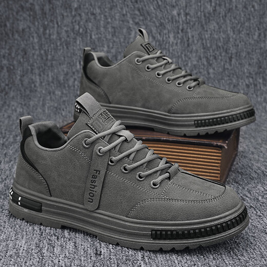 DIBOFEI men's shoes for spring and summer 2025 new breathable work labor protection board shoes thick sole non-slip waterproof wear-resistant work shoes for men gray 40 (250mm)