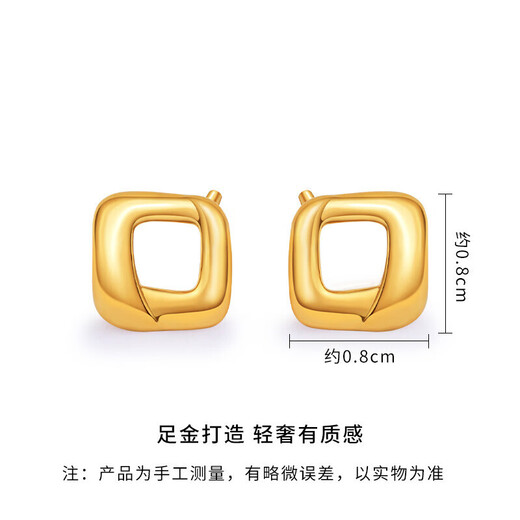 Laomiao Gold Earrings Dolphin Gold 5D Square Small Sugar Cube Earrings for Wife’s Birthday Gift for Girlfriend