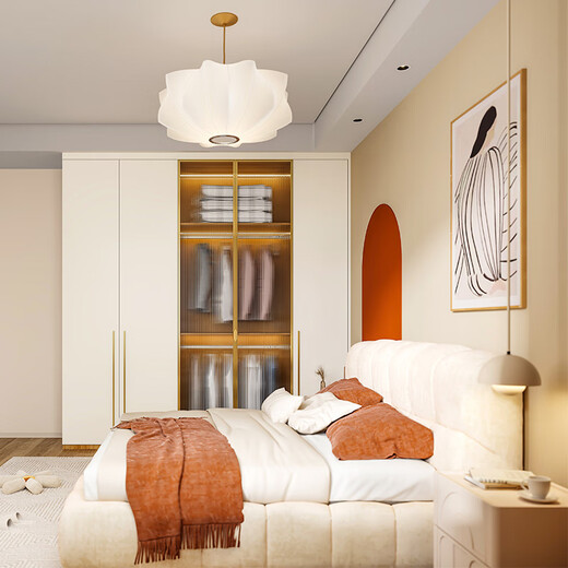 Sofia whole house custom wardrobe modern simple bedroom furniture overall large wardrobe shoe cabinet living room cabinet solid wood texture 22 package price