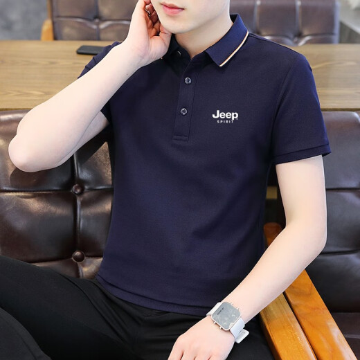 
JEEP SPIRIT Jeep Short Sleeve T-shirt Men's Half Sleeve Summer POLO New Large Size Business Young and Middle-aged Casual Paul Shirt Top 6636 Gray Green 2XL (145Jin[Jin is equal to 0.5 kg]-165Jin[Jin is equal to 0.5 kg])
