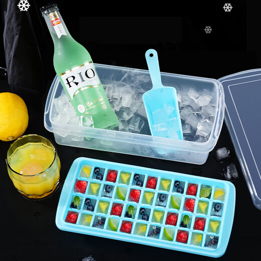 Meizhikou homemade ice cube box with lid ice box model home-made ice tray refrigerator frozen ice cream mold