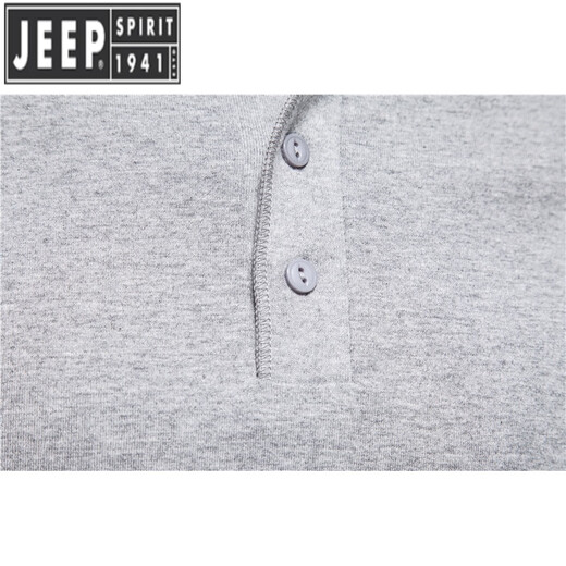Jeep Spirit Herren neuer T-Shirt Herren lässiger kurzärmelige Baumwolle Henry Hals Henry Henry Open-Pallet Herrenfarbhemd Hemd Sommer Dunkelgrau M.