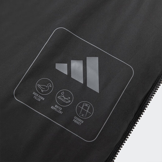 阿迪达斯 （adidas）男装羽绒服 冬季新款户外训练运动服防风保暖连帽羽绒夹克外套 JV6187/黑色/鸭绒绒子含量：80% M (175)