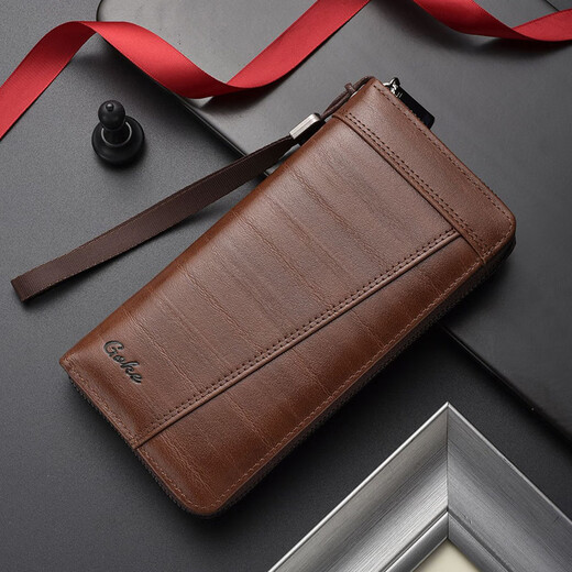 Chanshiyi 2025 NOUVEAU portefeuille masculin Long capacité de grande capacité Business Business Clutch Bag Sac ID Bag Multi-Fonctional Retro Long Wallet [Goke287 Deep Café]