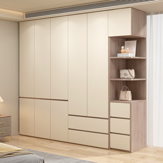 Zhilei ENF level wardrobe bedroom household light luxury flat door wardrobe storage cabinet household multi-door storage large wardrobe four doors 1.6 meters wardrobe