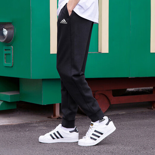 阿迪达斯 （adidas）裤子男裤 2025夏季新款运动裤户外透气休闲跑步健身训练针织长裤 GK9226/棉质针织/弹力裤口 M