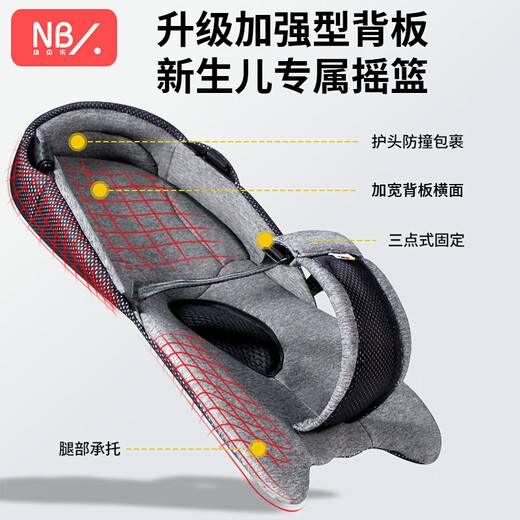 纽贝乐（NewBealer）婴儿背带腰凳双肩横抱式抱娃神器新生儿摇篮宝宝多功能前抱式抱带 西西里蓝：双肩横抱，新生儿摇篮