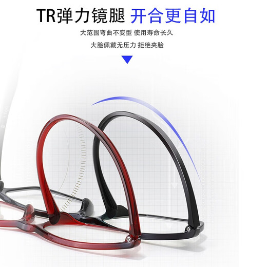 
Young style young style anti-blue light series imported men's high-definition ultra-light reading glasses Black TF8006 +400 degrees