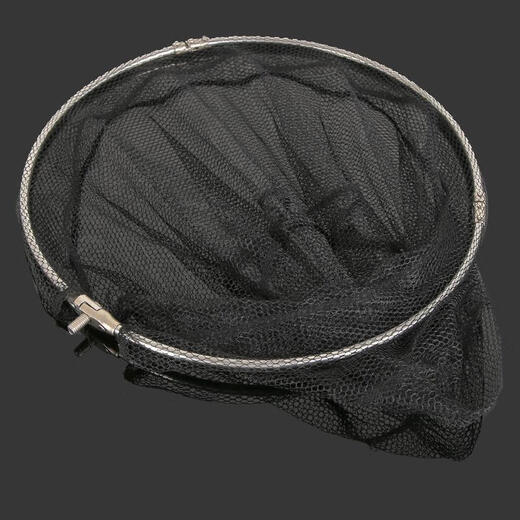 Double line folding stainless steel net copying head, fishing net head, folding fish net bag, fishing gear net, fishing net copying accessories, black dense eye 35cm net copying head, foldable