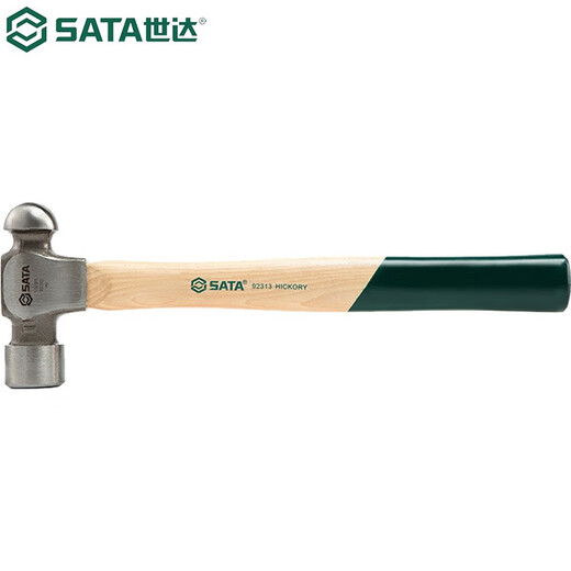 SATA tools fiberglass handle round peen hammer hand hammer iron hammer woodworking 92313 (wooden handle round peen hammer 1.5 pounds)