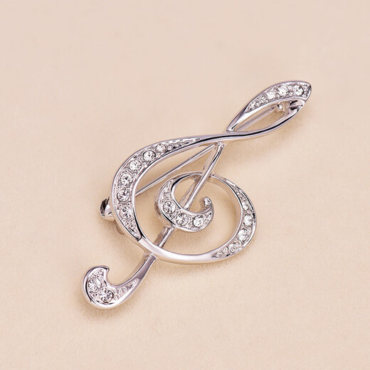 Ting white musical note brooch for women, new high-end corsage for clothes, suit pins, accessories, male birthday gift for girlfriend, musical note brooch, rose gold