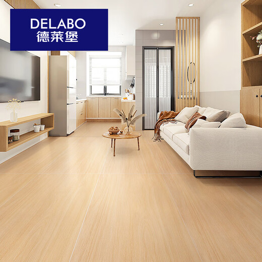 Delabo (Delabo) All-cerámico Luz suave de madera fina de madera tallada Azulejos 600x1200 Azulejos de piso Sala de estar Anti-Slip Ceramic Tiles IMitation Barda de piso de madera maciza 12605 600x1200mm