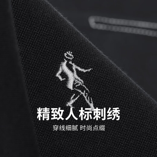 Tanzen mit Wölfen [mit Mulberry Seide] Helle Linie kurzärmeliges T-Shirt für Männer 2025 Sommermodal atmungsaktives kühles Polo-Hemd 6187 Schwarz 001 m (170)
