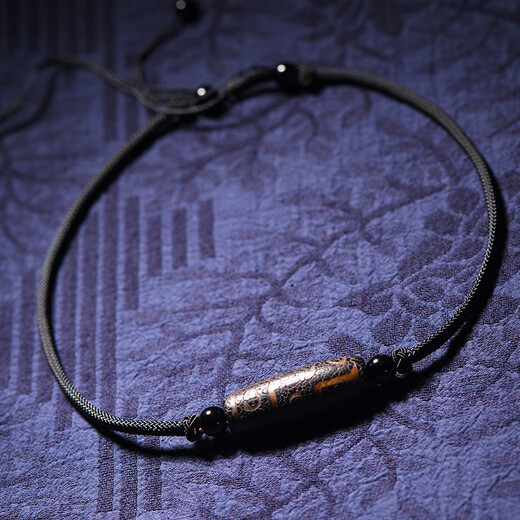 Ciling Pavilion Ciling Pavilion Tibetan Dzi Beads Genuine Nine-Eyed Old Dzi Beads Pendant Agate Necklace Men's Clavicle Chain