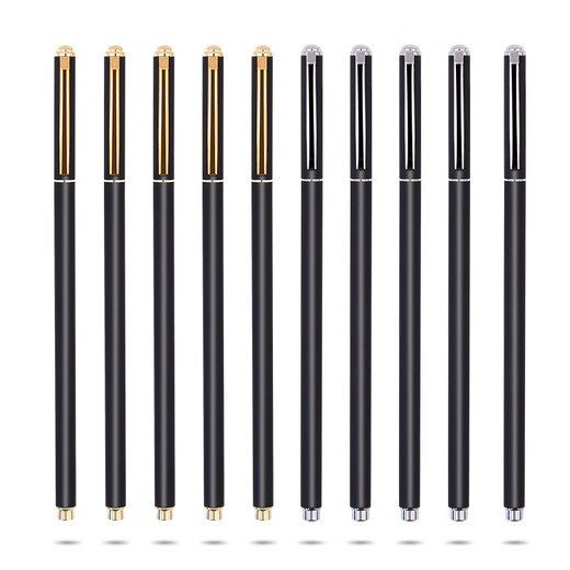 
Thin pole metal pen simple neutral pen student business office heavy feel pen 0.5mm black water pen sign pen metal pen rod carbon pen learning stationery supplies kx5009 metal pen-silver single (0.5mm black) 0.5mm x single