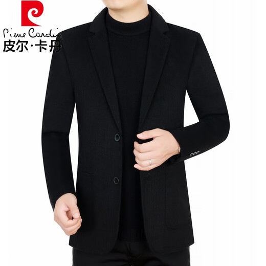 皮尔卡丹（pierre cardin）秋冬新款中年西服外套男士羊毛呢夹克商务休闲爸爸装双面呢西装男 咖色 3XL 190 (适合171-190斤)