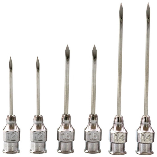 Mushide needle syringe needle veterinary syringe instrument pig breeding injection stainless steel needle sterilized and shipped 100 pieces/small box 7x13cm