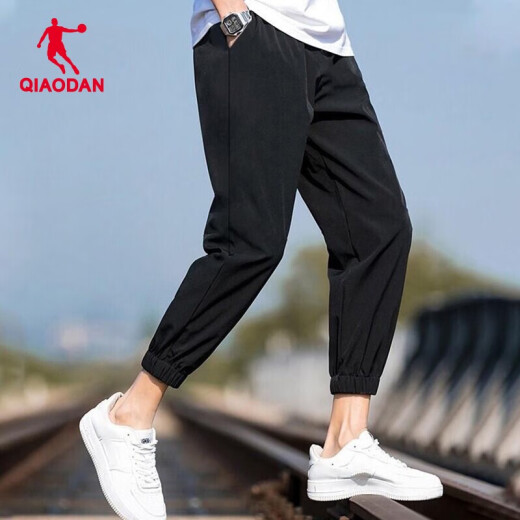 Jordan sports pants men's hoodie pants trousers autumn and winter plus velvet warm casual trousers closed running knitted pants men 1390R black/quick drying-zipper pocket S 165/70A