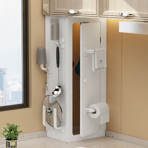 Huili's gas pipe blocking decoration kitchen shelf pipe decoration blocking natural gas pipe blocking decoration white door (no hole door, two hooks are given by default