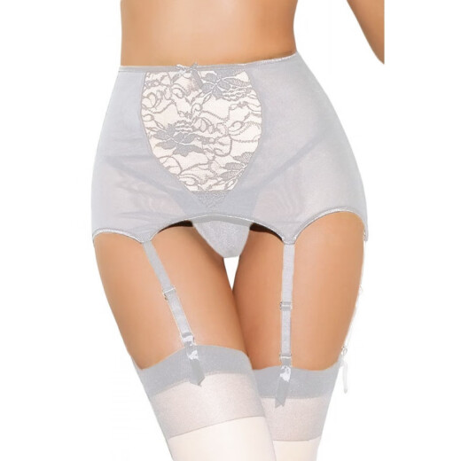 Thpne flower perspective hollow lace non-slip garter batch sex toy white one size