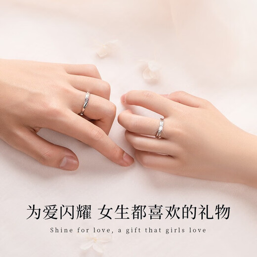 GIEVSZHE couple rings for men and women, fashionable jewelry for girlfriends on her birthday, Chinese Valentine's Day, light luxury style - adjustable opening (free engraving)