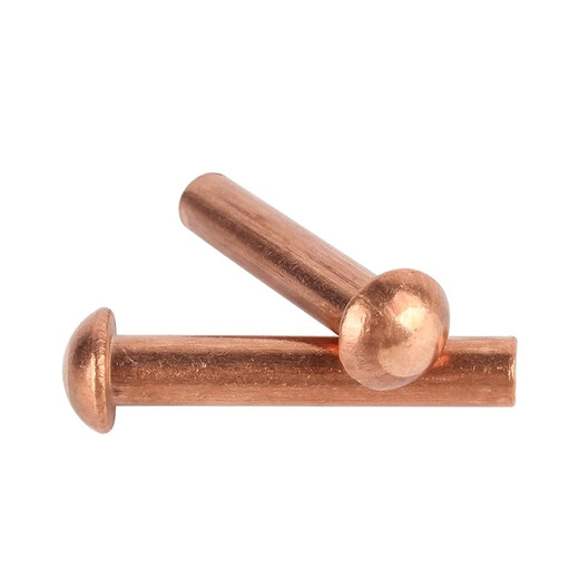 Creaby red copper semi-circle head solid rivet round cap solid rivet percussion type willow copper nail fastener collection red copper M2*6 500 pieces