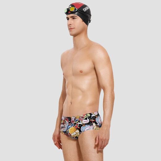
YINGFA (YINGFA) swim trunks for men's printed wide edge conservative defense and embarrassment adult children's training professional swimming trunks magic shell 2XL waist circumference 76-84 cm