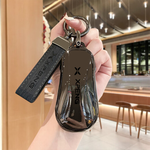 意迈小鹏p7钥匙套g6汽车g9高级p7i男p5壳g3扣g3i女x9包用品2024新款24 E款镜面枪色-暴力熊编绳