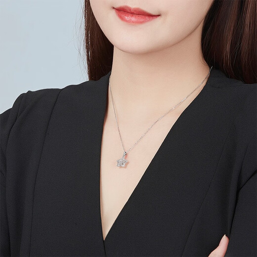 Saturday Fortune (ZLF) PT950 platinum pendant women's wishing star shining pendant star pendant
