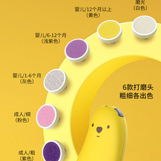 COOKSS婴儿磨甲器电动充电指甲剪套装宝宝护理新生儿专用防夹肉带夜灯
