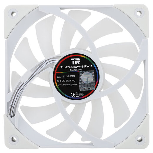利民（Thermalright）TL-C12015W-S 纯白12CM ARGB薄扇 机箱风扇 C12015W-S ARGB薄扇