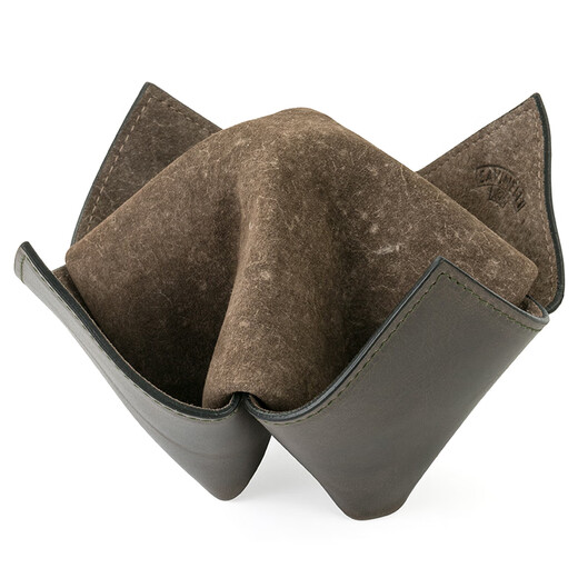 Sharphan (Savinelli) Italienischer Sharphan-Pfeifenhalter aus Südost, Nordwestorigami M674 Viertüriger Lederpfeifhalter Herrengeschenk Silber Grey-Hole