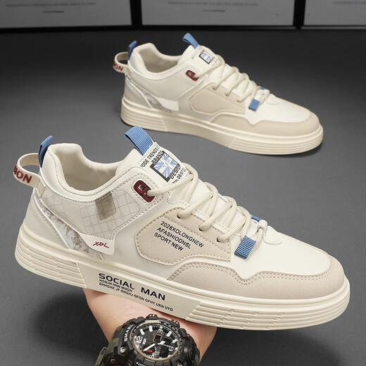 Mountain Wild Flower Creek Sommer Herrenschuhe 2024 Neue Schuhe Frühling atmungsaktives Mesh Herren Sport und Freizeitbrettschuhe Weiche Sohle Schuhe Canvas Khaki-2261 42