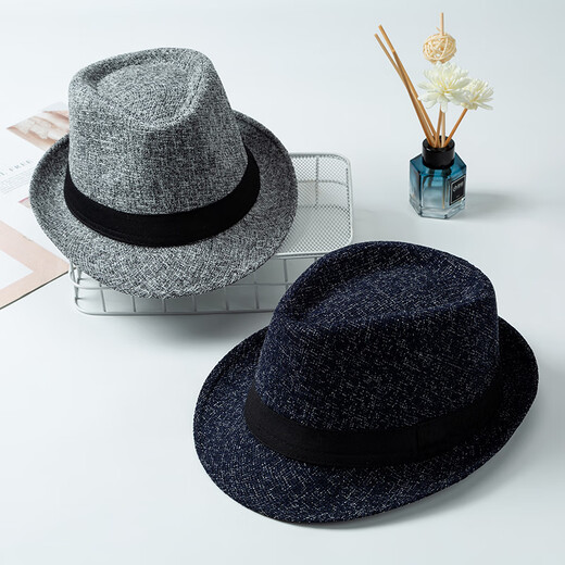 BILLSURF British Jazz Top Hat Men's Outdoor Casual Versatile Breathable Gentleman Top Hat Women's Retro Hat Performance Hat Men's Light Gray One Size 56-58cm