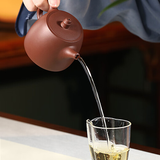 Hidden Pot World Yixing Purple Clay Pot Purely Handmade Household Purple Clay Tea Set Original Mine Bottom Tank Clear Brew Teapot Handuo Pot 1 Pot 2 Cups Gift Box Set 230ml