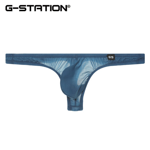 G-STATION ultra-thin striped men's thong, soft, comfortable, breathable, quick-drying, sexy tight underwear, size small, magenta L