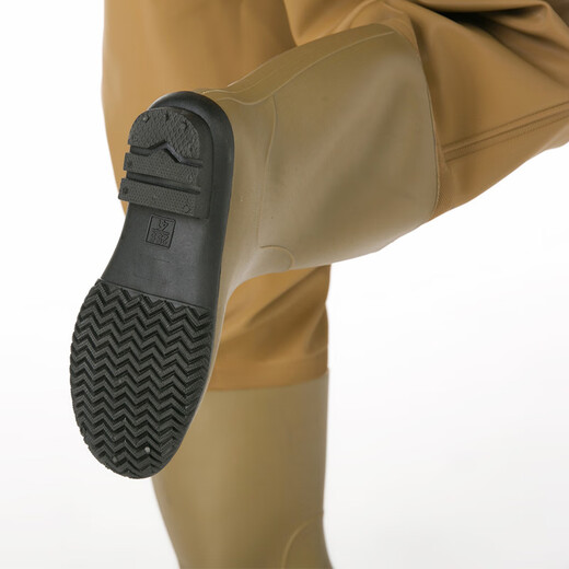 Hongshiyu PVC full-body waders for fishing and fishing, thickened wading pants, waterproof one-piece fishing pants, yellow knitted gloves, whole body 42