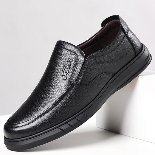 Chaussures en cuir Yichi (egchi) pour les affaires pour hommes, chaussures de vache de vache décontractées pour les chaussures de conduite pour hommes J6628 noir 41