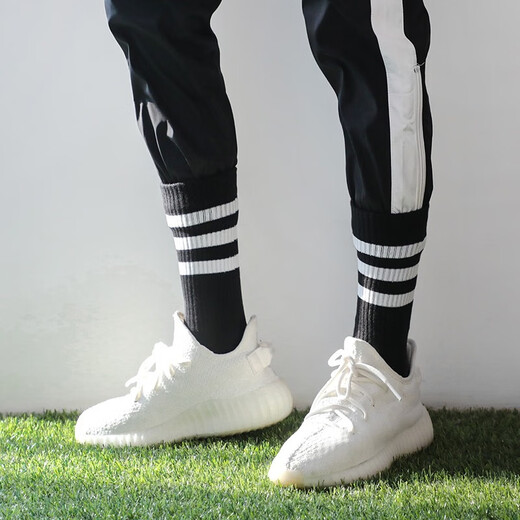 阿迪达斯（adidas）袜子男女 2025夏季新款运动休闲袜跑步训练透气耐磨低帮男袜女袜 FH6629/黑色/中筒/单双装 L