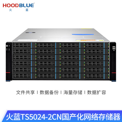 火蓝（Hoodblue）TS5000-2CN国产自主可控存储服务器国产信创龙芯NAS网络存储器磁盘阵列服务器 TS5024-2CN-384TB