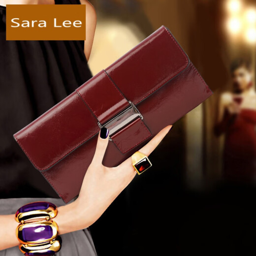SaraLee brand fashion trend women's genuine leather armpit bag single shoulder small bag 2020 new style cowhide temperament clutch bag chain bag burgundy small size