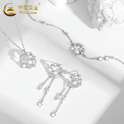 CHINA GOLD Rose Planet S925 Silver Necklace High-end Design Niche Light Luxury Clavicle Chain Valentine's Day Practical Birthday Gift Today/Next Day Delivery* Rose Planet Necklace Zhongjin Gift Box or Rose Gift Box