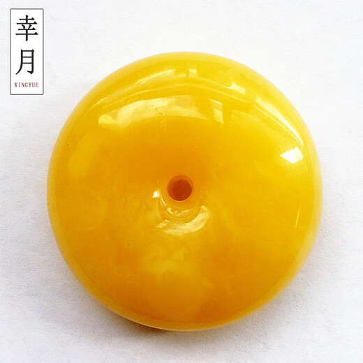 Xingyue natural beeswax pendant, amber safety buckle pendant, pendant pendant, cultural toy accessories, no cracks, no baking color, safety buckle 5g, about 5-6g, diameter about 28mm