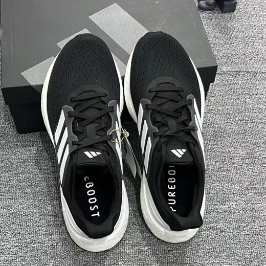 阿迪达斯（adidas）男鞋女鞋跑步鞋秋PUREBOOST23爆米花运动鞋减震回弹休闲鞋IF4840 IF4839/黑色 36